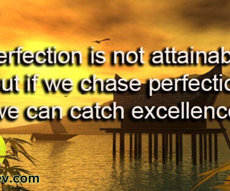 Perfection is not attainable. But if we chase perfection we can catch excellence