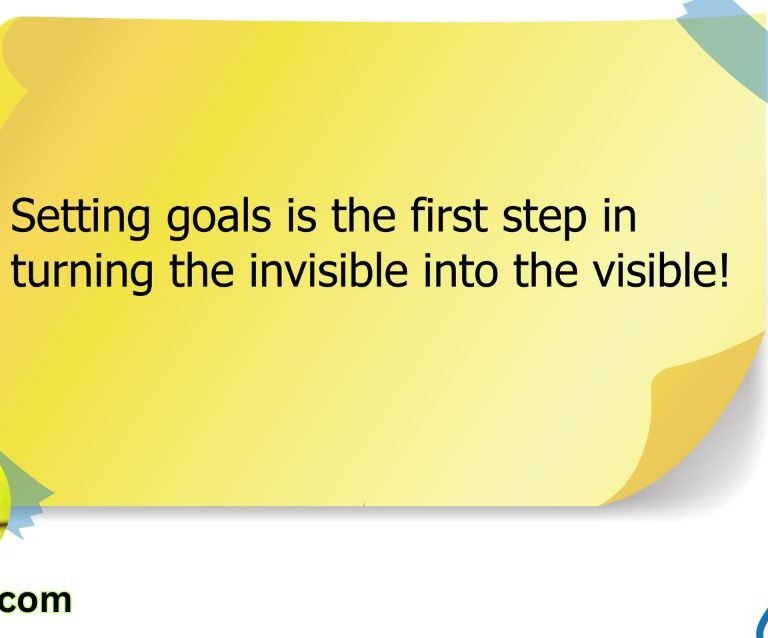 Setting goals is the first step in turning the invisible into the visible