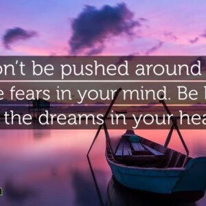 Don’t be pushed around by the fears in your mind. Be led by the dreams in your heart